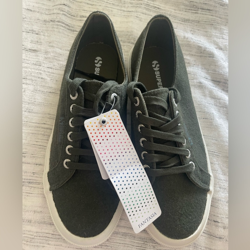Superga Fantasia Wool Sneaker, Olive Green, Size 8